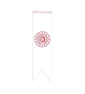Masa Üstü Kırlangıç Sanayi Bakanlığı Bayrağı - 8x30cm Çift Taraflı Saten Kumaş