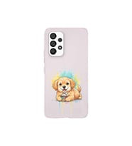 Samsung Galaxy A53 ile Uyumlu Splash Köpek Tasarımlı Şeffaf Silikon Kılıf
