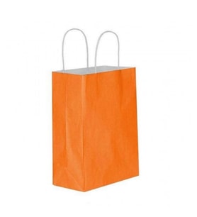 Büküm Saplı Turuncu Kağıt Çanta 25x31x12cm 250 ADET