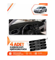 VOLKSWAGEN GOLF 6 (2008-2012) Uyumlu Ön Torpido Koruma Kılıfı Halısı - Siyah