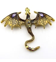 Sarı Ejderha Dragon Zirkon Taşlı Broş - Asalet ve Gücün Sembolü RZ250