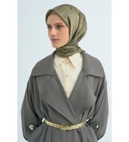 Armine Saf İpek Sura Eşarp-2026 İlkbahar-Yaz- 953700D (Haki)