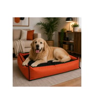 Yıkanabilir Turuncu Köpek ve Kedi Minderi ve Yatağı 90x100 cm, Büyük Irk