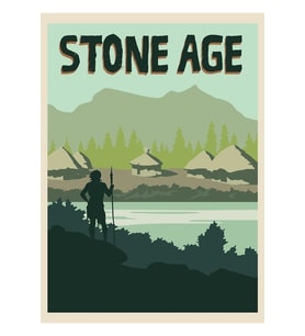 Taş Devri Masa Oyunu - Minimalist Seyahat Poster Tarzı - Oyun Sanatı Tablo Ahşap Poster Dekoratif