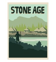 Taş Devri Masa Oyunu - Minimalist Seyahat Poster Tarzı - Oyun Sanatı Tablo Ahşap Poster Dekoratif