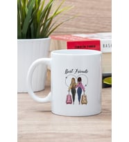 Beyaz Best Friends Baskılı Kupa Bardak