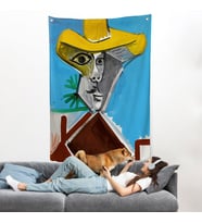 Pablo Picasso - Adamın Büstü Duvar Örtüsü - Buste d'homme-8085