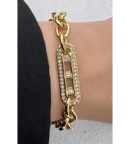 #Bileklik Gold Mess Marka Model Ayarlanabilir Kadın Çelik Bileklik
