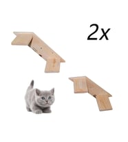 Barış Dizayn Doğal ahşap kedi basamağı kedi Merdiveni duvar yürüyüş yolu kedi oyunu 30cm Parkur (2 adet)