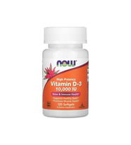 NOW Foods, D3 Vitamini, Yüksek Etkili, 10.000 IU, 120 Yumuşak Kapsül