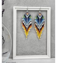 HANDMADE ETNİK DESEN TASARIM BONCUK KÜPE