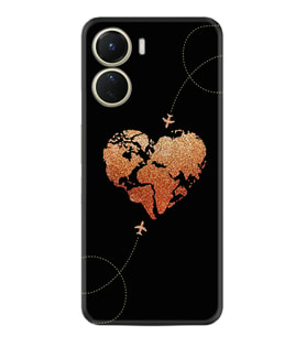 Vivo Y16 Kılıf Silikon Desen Özel Seri Plane Heart 1721