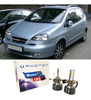 Chevrolet Rezzo Led Xenon Uzun + Kısa Far Ampulü H4 Mono Yeni Seri Beyaz