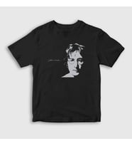 Presmono Unisex Çocuk Siyah Self Portrait Beatles John Lennon T-Shirt 35148tt