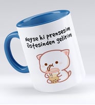 Bk Gift Neyse Ki Prensesim Tasarımlı Mavi Kupa Bardak - Model 1