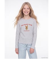 LCW Kids Gri Teddy Bear Baskılı Kız Çocuk Tişört