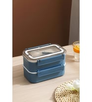 Vagonlife 1600 ML Bento Lunch Box Ofis-Okul İçin Yeni Nesil Sefer Tası Çift Kat 4 bölme Paslanmaz Çelik F494