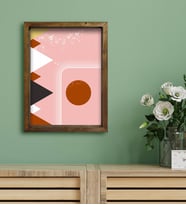 BK Gift Otel Odası Konseptli Doğal Masif Ahşap Çerçeveli Tablo 30x40cm-67