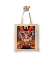 Fairy Tail Natsu Dragneel Dragon Slayer Beyaz Bez Çanta Uzun Saplı Alışveriş Çantası Plaj Çantası