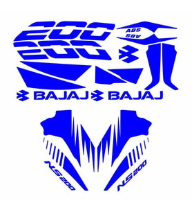 Bajaj Pulsar Ns200 Uyumlu Mavi Sticker Set