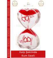 #KumSaati Romantik Tasarım I Love You Yazılı Dekoratif Hediye Ofis Kalp Şeklinde Jel Kum Saati