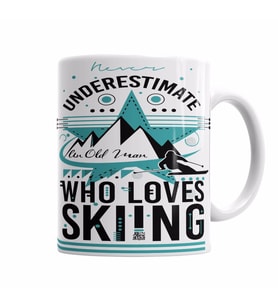 Never Underestimate A Person Who Loves Skiing Kupa Bardak Porselen