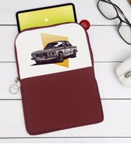 BK Gift Klasik Araç Tasarımlı Taşınabilir Koruyucu Tablet Kılıfı & Organizer Çanta - Bordo-1