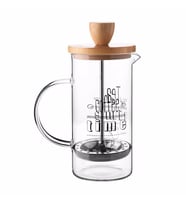 Bambu Kapaklı French Press Bitki Çayı Demleme 350 ml
