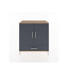 Hyperion Şifonyer Tek Raflı Tek Çekmeceli 2 Kapaklı 88x44x96 Çam-Antrasit