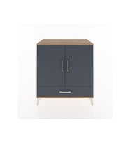 Hyperion Şifonyer Tek Raflı Tek Çekmeceli 2 Kapaklı 88x44x96 Çam-Antrasit