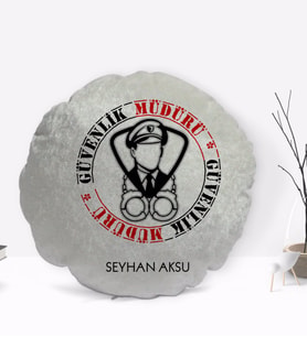 BK Gift Kişiye Özel İsimli Güvenlik Müdürü Tasarımlı Dekoratif Kırlent Yastık-1