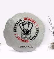 BK Gift Kişiye Özel İsimli Güvenlik Müdürü Tasarımlı Dekoratif Kırlent Yastık-1