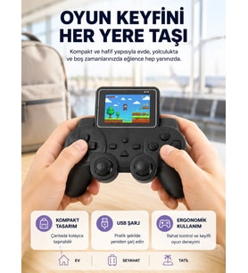 Mini Retro Oyun Konsolu S10 2.8 İnç Ekran Taşınabilir Klasik Atari Yeni Nesil