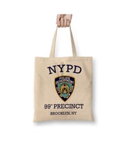 99th Precinct Brooklyn Ny Beyaz Bez Çanta Uzun Saplı Alışveriş Çantası Plaj Çantası