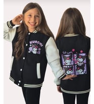 Cg Kids Kuromi içi Şardonlu Sırt Baskı Detaylı Kolej Ceket Pembe Renk Süper Kalite Kumaş Baskı (Çok Renkli)