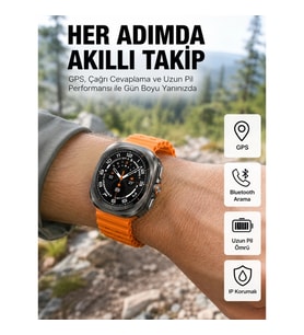 Mey İthalat® Akıllı Saat Unısex Zarif Görünümlü Titanyum Kasa Amoled Ekran Müzik Dinleme