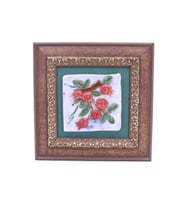 Seramik Nar Ağacı Duvar Tablosu 20 cm x 20 cm (Ahşap)