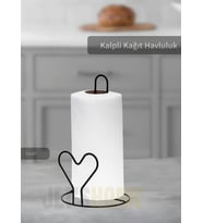 Kağıt Havluluk Paslanmaz Peçetelik Çelik Banyo Havluluk Düzenleyici Kalpli Siyah