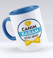 BK Gift Kişiye Özel Canım Babam Tasarımlı Mavi Kupa Bardak - Model 1