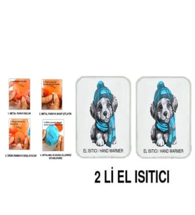 2 ADET MAVİ BERELİ KÖPEK CEP SOBASI,EL ISITICI,SICAK SU TORBASI PVC  10x9,5cm