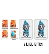 2 ADET MAVİ BERELİ KÖPEK CEP SOBASI,EL ISITICI,SICAK SU TORBASI PVC  10x9,5cm