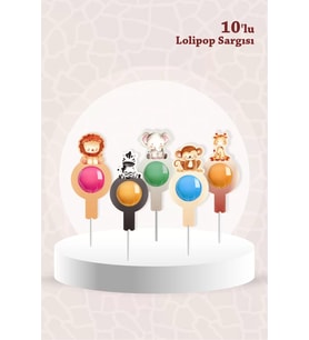 Safari Pastel Temalı Lolipop Sargısı 10'lu