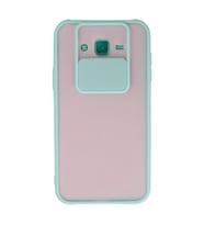 Samsung Galaxy J7 Kılıf Palm Buzlu Kamera Sürgülü Silikon - Turkuaz