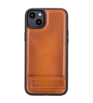 Bouletta Apple iPhone 14 Plus Uyumlu Deri Standlı Arka Kapak RST2 (Taba)