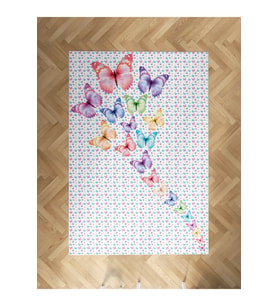 MEKTA HOME BEBEK VE ÇOCUK ODASI Kelebek Desenli Halı