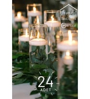 Float  Beyaz 24 Adet Yüzen Mum  4 Saat Yanan Tea Light Mum  Kokusuz Terapi Mu