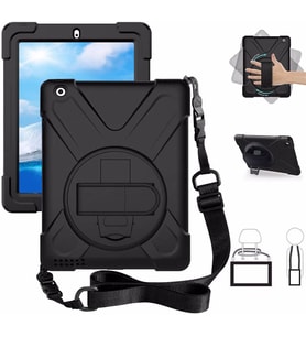 iPad 2 3 4 Kılıf Defender Askılı Zırhlı Tank Case A1395 A1396 A1397 A1416 A1430 (Siyah)
