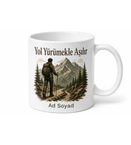 Doğa Yürüyüşçüsü Trekking Rotası Baton Tutan Kupa Bardak Hediye