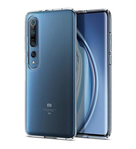Spigen Mi 10 ile Uyumlu Kılıf Liquid Crystal 4 Tarafı Tam Koruma Crystal Clear