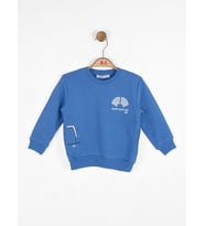 Erkek Bebek Pamuklu Orta Kalınlık Sweatshirt (Saks)
